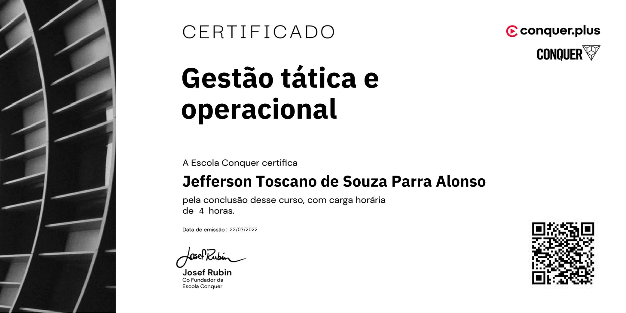Certificado de Gestão tática e operacional
